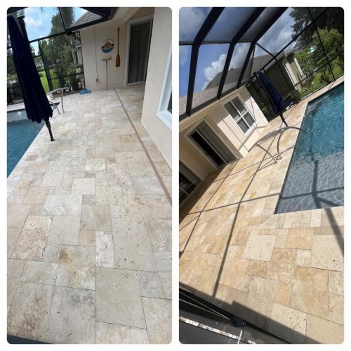 Travertine Sealing Before And After