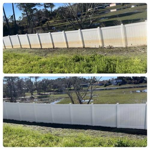 Fence Cleaning before and after
