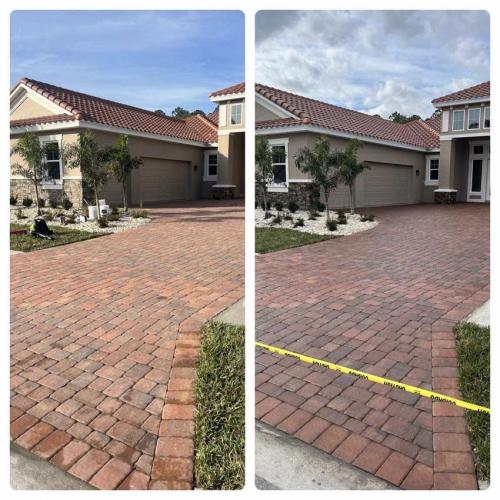 driveway cleaning before and after
