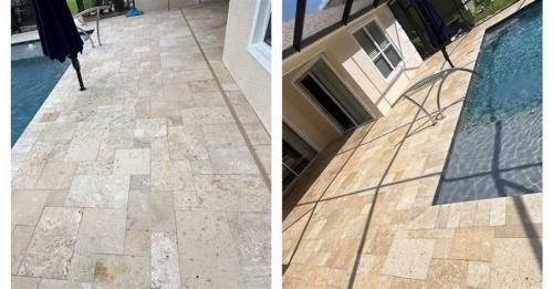 Travertine Sealing Before And After